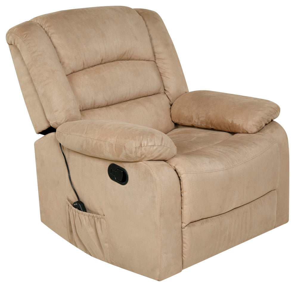 Relaxzen Rocker Recliner With Massage, Heat and Dual USB, Beige