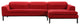 HomeRoots 28" Red Fabric and Wood Sectional Sofa