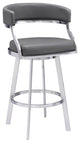 Saturn Contemporary 30" Bar Height Barstool in Brushed Stainless Steel Finish