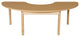 Half Circle High Pressure Laminate Table With Hardwood Legs, 18"