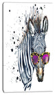 Funny Zebra Watercolor, Animal Canvas Art Print, 16"x32"