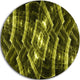Golden Psychedelic Fractal Metal Grid Art, Round Metal Wall Art, 23"