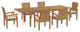 Marina 7 Piece Outdoor Patio Teak Outdoor Dining Set, Natural White