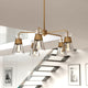 Harper 5 Light Gold Brass Mid-Century Modern Chandelier Clear Glass
