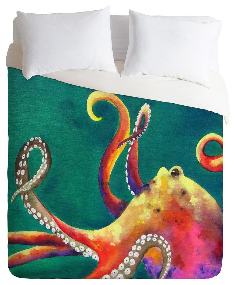 Deny Designs Clara Nilles Mardi Gras Octopus Duvet Cover - Lightweight