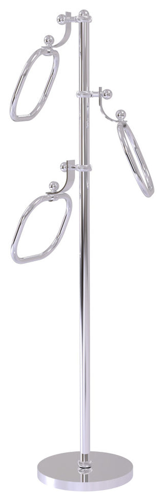 Towel Stand with 9" Oval Towel Rings, Polished Chrome