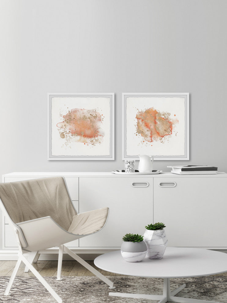 Orange Vision Diptych, 2-Piece Set, 32x32 Panels