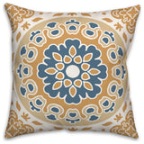 Blue and Yellow Mandala 18x18 Spun Poly Pillow