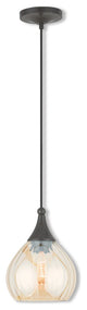 Art Glass Mini Pendant 1-Light Mini Pendant, English Bronze