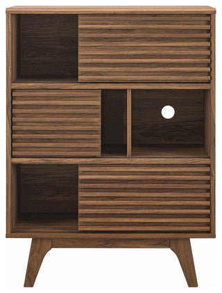 Render Three-Tier Display Storage Cabinet Stand, Walnut