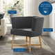 Accent Chair, Fabric, Wood, Gray, Modern, Living Lounge Hotel Hospitality