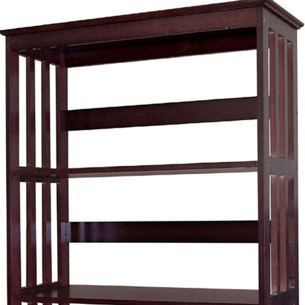 Dark Espresso Mission Style Four Shelf Tower Bookcase
