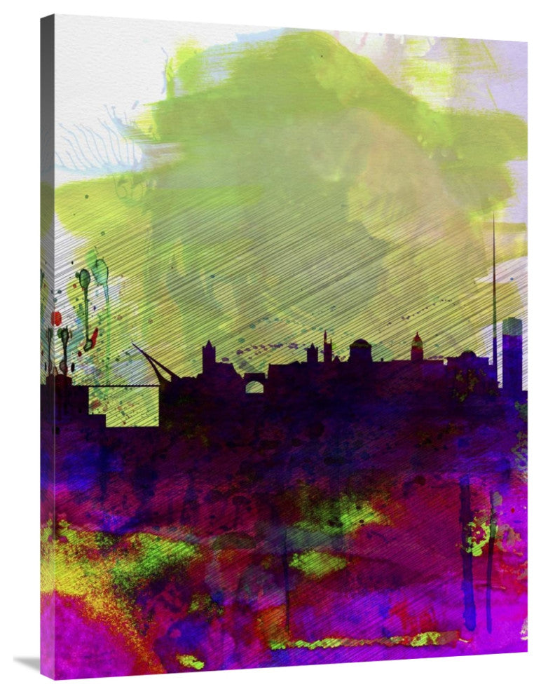 "Dublin Watercolor Skyline" Fine Art Print