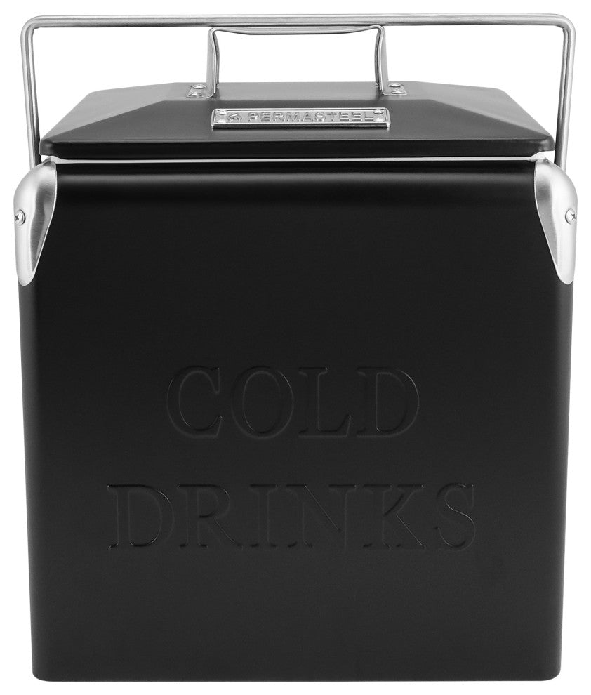 Permasteel 14 Quart Portable Picnic Cooler, Black