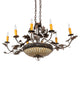 48" Long Greenbriar Oak 8 Light Chandelier