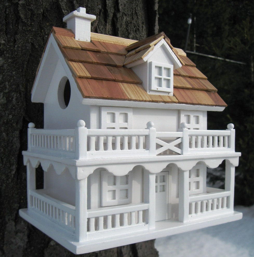 Novelty Cottage Birdhouse, White