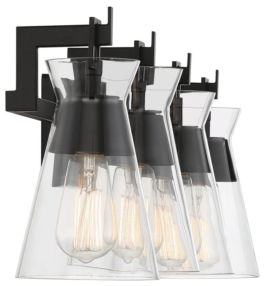 Lakewood 4-Light Bathroom Vanity Light in Matte Black