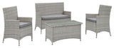Bridge 4-Piece Outdoor Patio Conversation Set, Gray