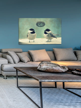 "Hello Birds 2" Painting Print on Wrapped Canvas