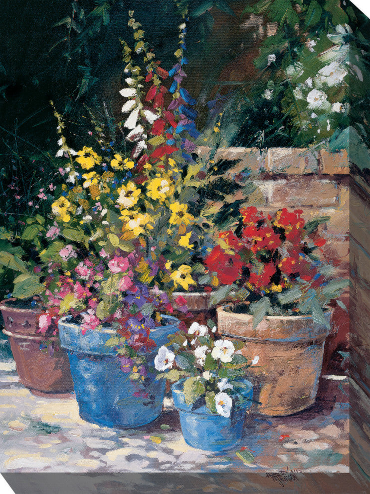 Blue Pots Outdoor Art, 30"x40"
