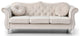 Hollywood Velvet Tufted Sofa, Ivory