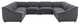 Modway Comprise 8-Piece Modern Fabric Sectional Sofa in Charcoal