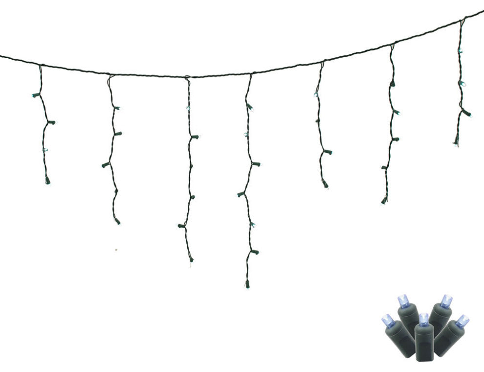Vickerman X6G3309 70 Pure White Icicle Wide Angle Led, 9' Christmas Light Strand