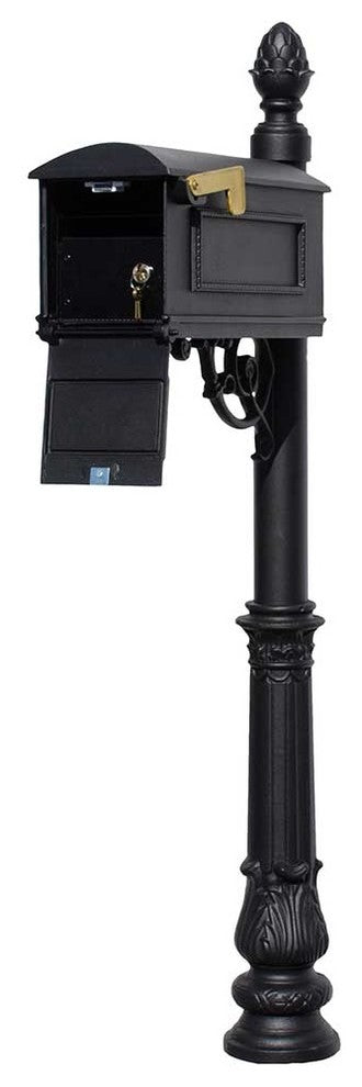Mailbox Post SystemLocking Insert, No Address Plates or Numbers, Black