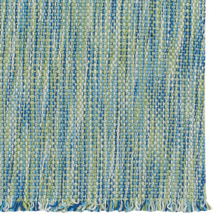 Coastal Flat Woven Area Rug, Blue, Vertical Stripe Rectangle, 8'x5'
