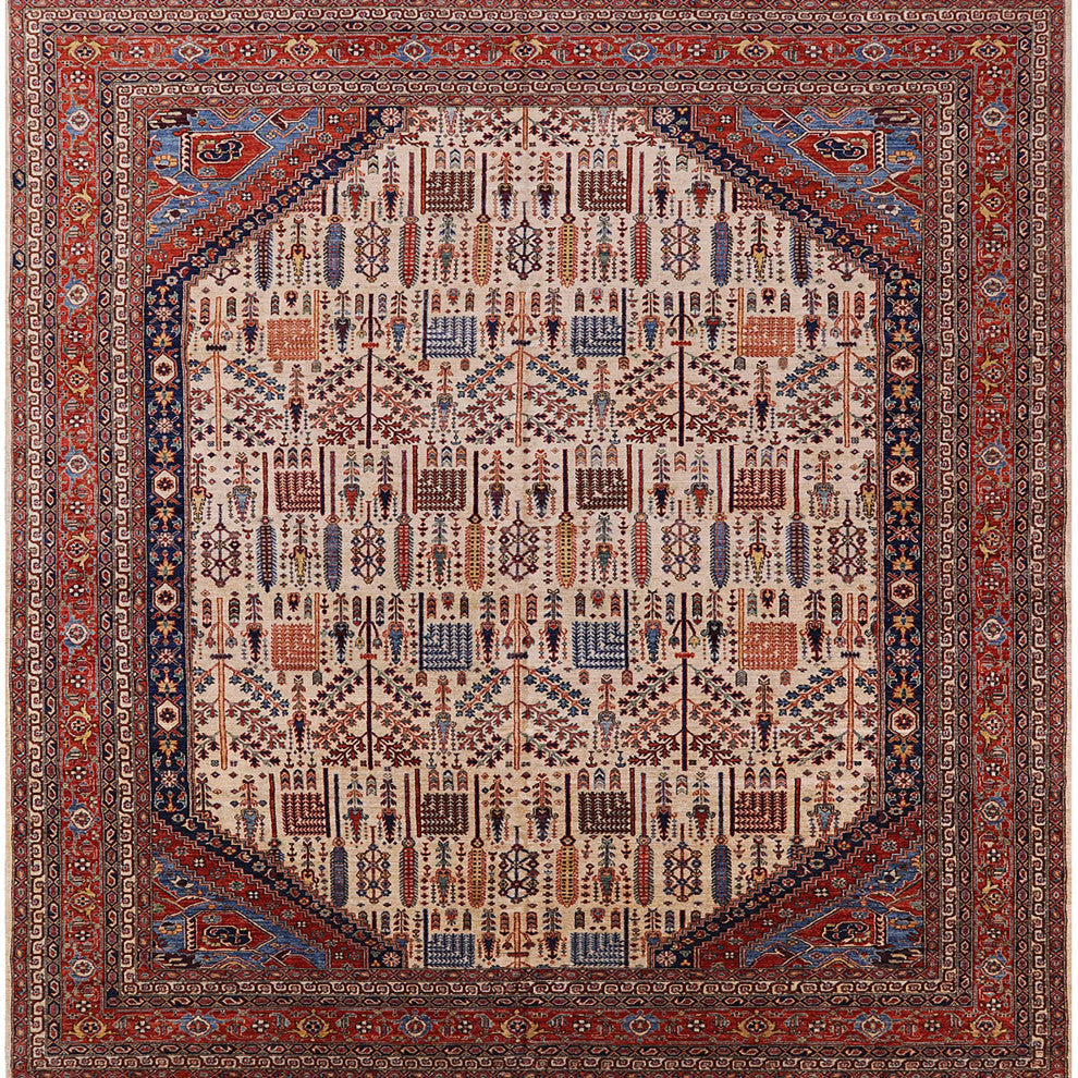 Ahgly Company Indoor Square Mid-Century Modern Area Rugs, 5' Square