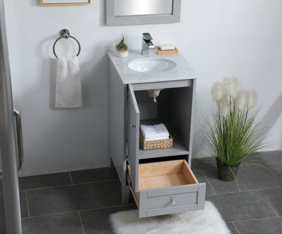 19" Traditional Grey-Light Bathroom Vanity