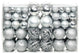 Vidaxl 100 Piece Christmas Ball Set 2.4" Silver