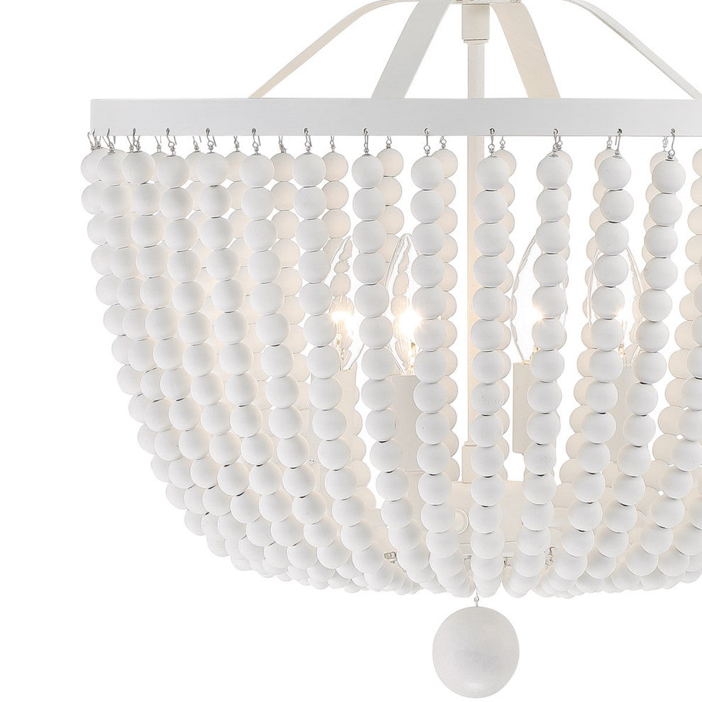 Crystorama Rylee 4 Light Chandelier 604-MT, Matte White