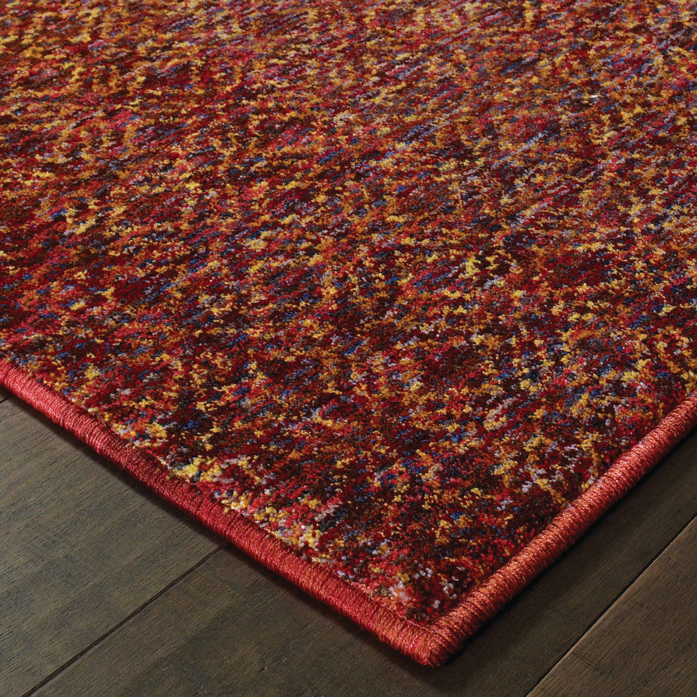 Aegina Diamonds Red/Rust Area Rug, 7'10"x10'10"