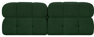 Ames Boucle Fabric Modular Sofa, Green, 2-Piece: 2 Armless Chair