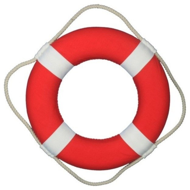 Lifering Red With White Bands, 15''