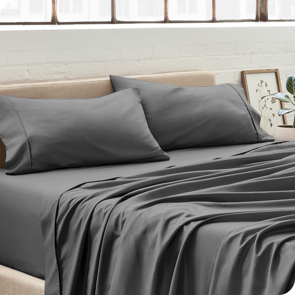 Bare Home Microfiber Pillowcases - Set of 2, Grey, King