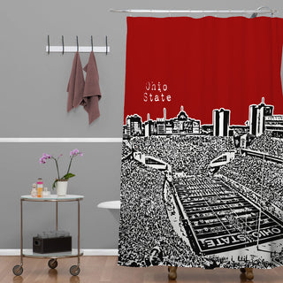Deny Designs Bird Ave Ohio State Buckeyes Red Shower Curtain