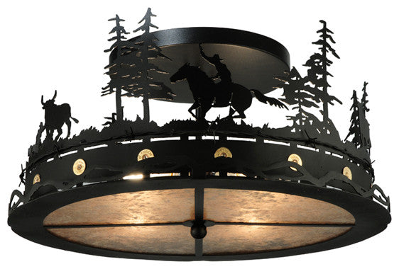 22W Cowboy & Steer Flushmount