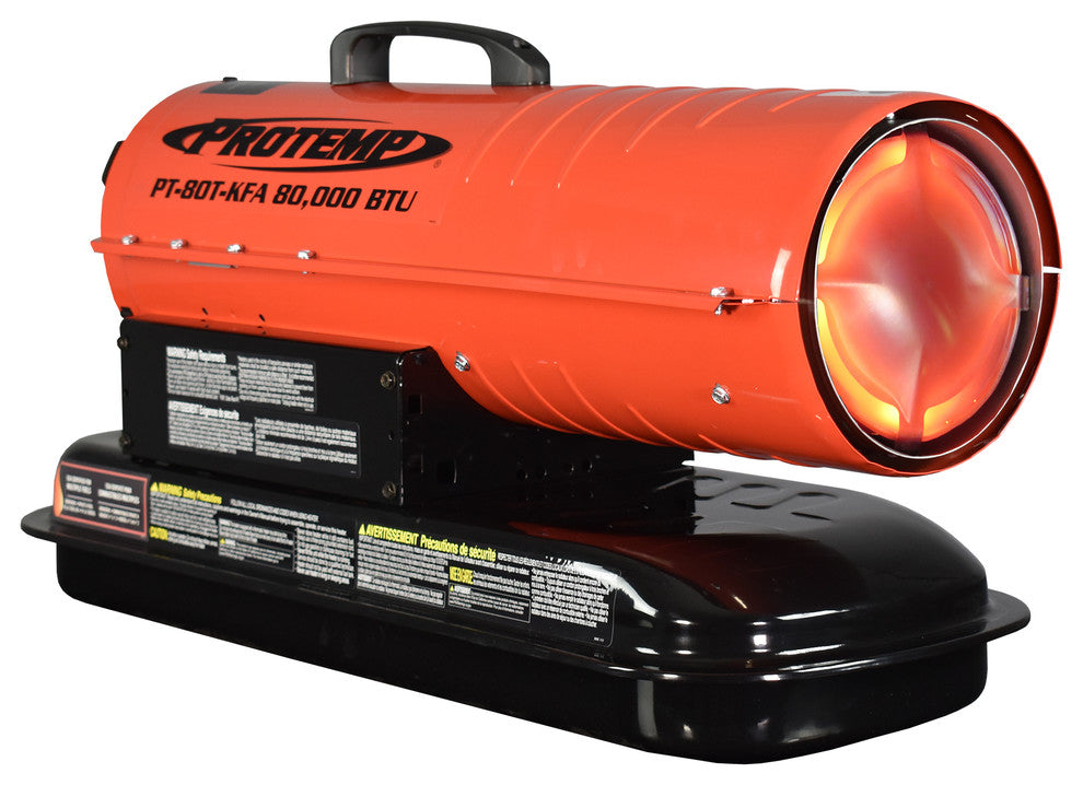 ProTemp PT-80T-KFA Kerosene/Diesel Forced Air Heater With Thermostat 80,000 BTU
