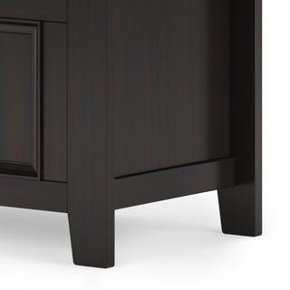 Amherst Solid Wood Small Entryway Storage Bench, Hickory Brown