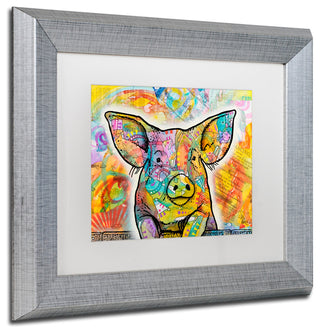 Dean Russo 'The Pig' Art, Silver Frame, White Mat, 14x11