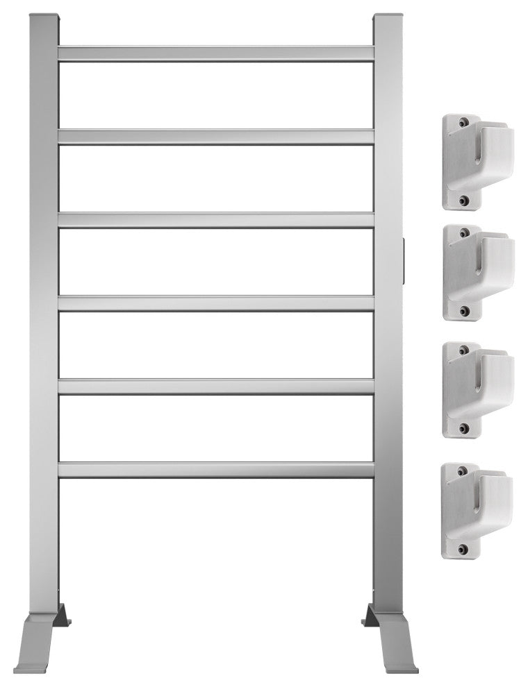 ANZZI Naples 6-Bar Aluminum Wall Mounted/Free Standing Electric Towel Warmer