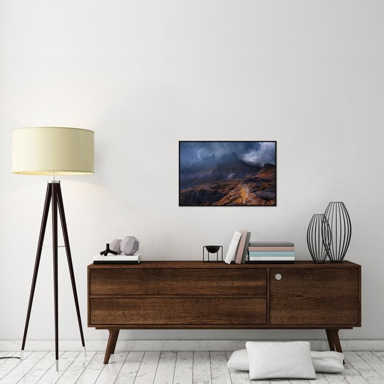 "Bergwetter" Framed Canvas Giclee by Franz Schumacher, 31x21"