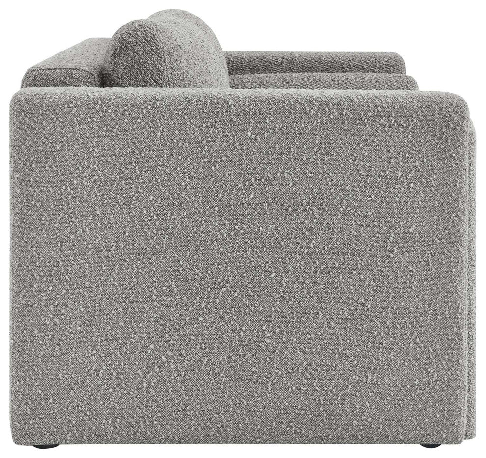 Visible Boucle Fabric Loveseat - Light Gray