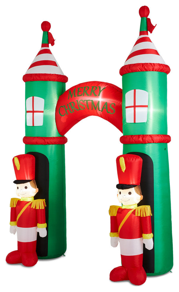 10FT Lighted Inflatable Arch Gate With Soldiers Decor