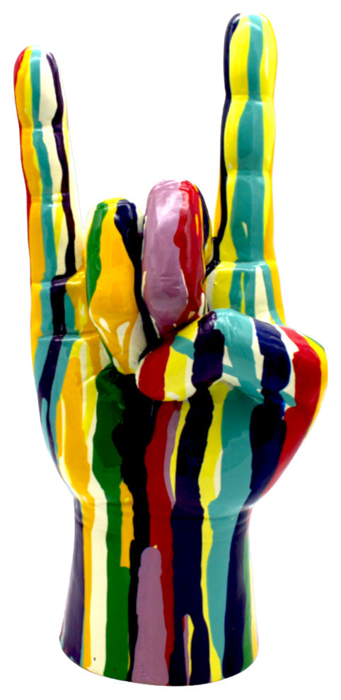 Interior Illusions Plus Graffiti Rock On hand Tabletop Jumbo - 11" tall