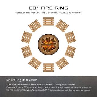 60" Solid 5 Piece Fire Ring