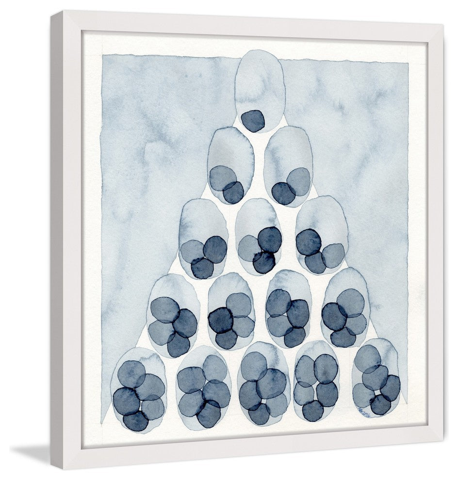 Marmont Hill, "Indigo Pyramid" by Nikki Galapon Framed Painting Print, 32x32