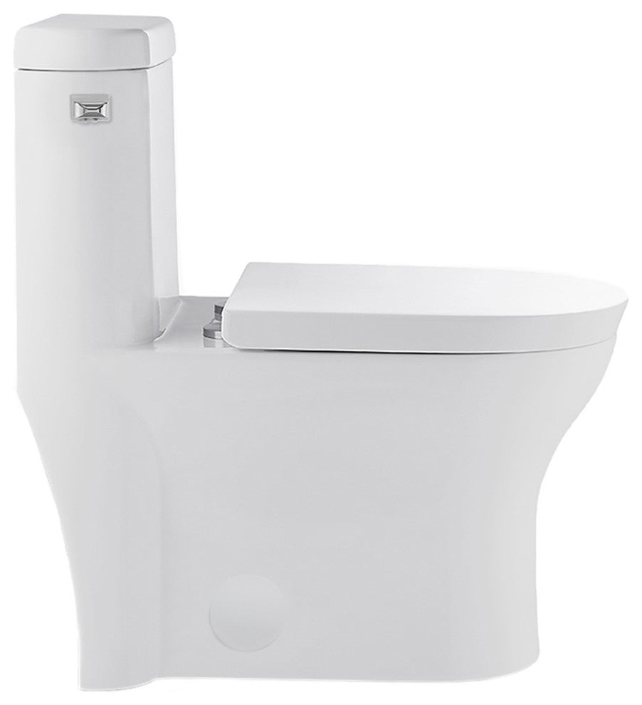Monaco One Piece Elongated Left Side Flush Handle Toilet 1.28 gpf